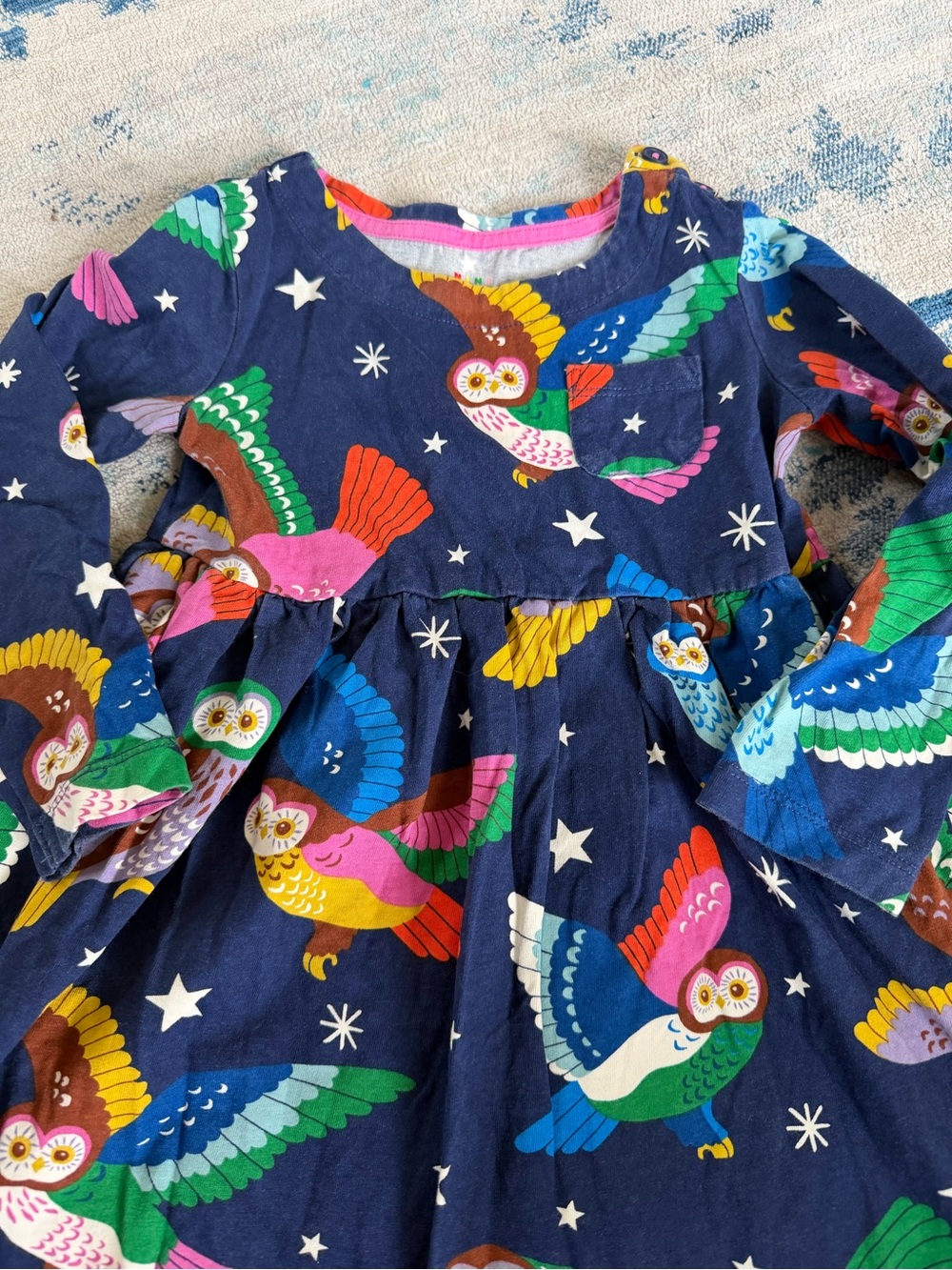 Mini Boden Owl Print Dress 3-4 Years - Picture 3 of 6